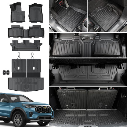 Floor Mats for Ford Expedition Max 2018-2024 8 Seats w/Cargo Mat