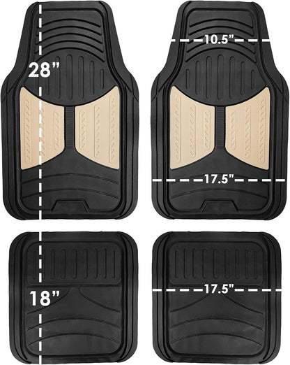 FH Group Automotive Floor Mats - Heavy-Duty Monster Eye Rubber for Cars, Universal Fit Full Set, Climaproof Mats, Trimmable Most Sedan, SUV, Truck Pink