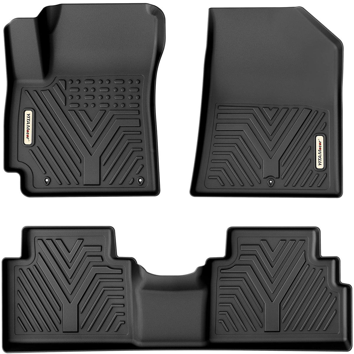 YITAMOTOR Floor Mats for 2019-2026 Chevrolet Silverado/GMC Sierra 1500 & 2020-2026 Chevy Silverado/GMC Sierra 2500HD/3500HD Crew Cab With Underseat Storage Box Bucket Seat, 1st & 2nd Row, Black