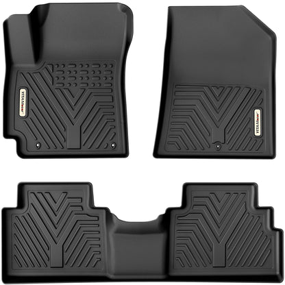 YITAMOTOR Floor Mats for 2019-2026 Chevrolet Silverado/GMC Sierra 1500 & 2020-2026 Chevy Silverado/GMC Sierra 2500HD/3500HD Crew Cab With Underseat Storage Box Bucket Seat, 1st & 2nd Row, Black