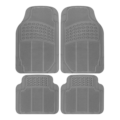BDK Floor Mats, 4-Piece All-Weather Car Mat with Universal Fit Design, Durable Rubber Car Floor Mats with Capture Ridges, Waterproof for Cars Trucks SUV (Black)