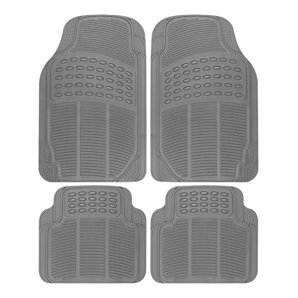 BDK 4-Piece Rubber Transparent Clear Floor Mats Heavy Duty for Front & Rear Car Truck Van SUV, All Weather Protection, Universal Fit