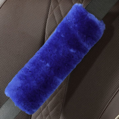 OGLAND 2 Pack Sheepskin Car Seat Belt Cover Pads | Wool Seatbelt Cushions