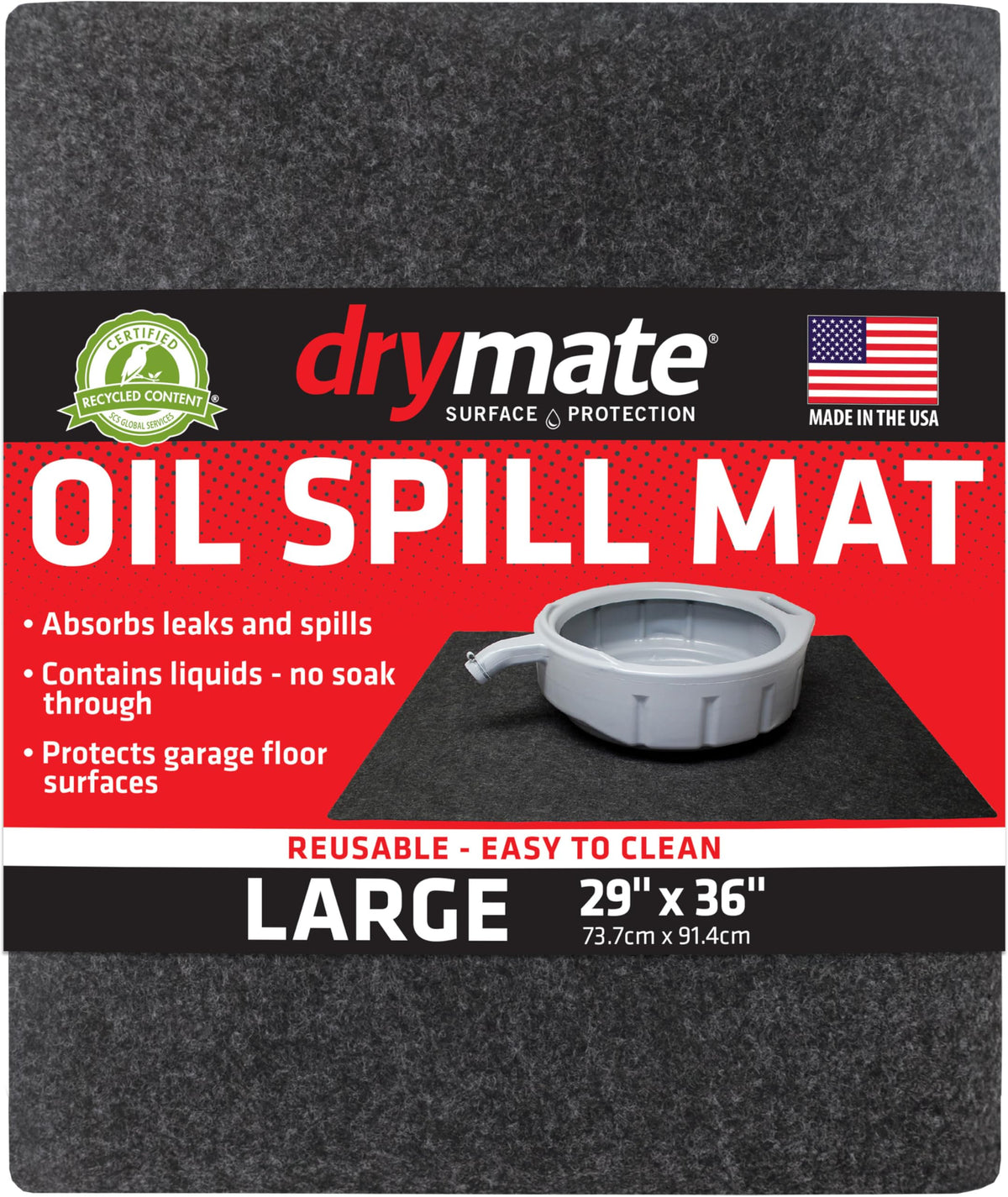 Drymate XL Oil Spill Mat, Premium Absorbent Oil Pads, USA Made, 36"x59"
