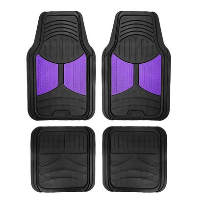 FH Group Automotive Floor Mats - Heavy-Duty Monster Eye Rubber for Cars, Universal Fit Full Set, Climaproof Mats, Trimmable Most Sedan, SUV, Truck Pink