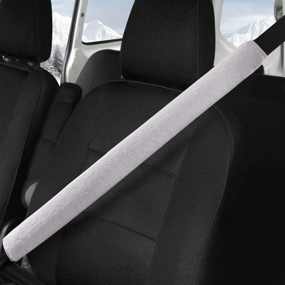 LACDL Extra Long Seatbelt Covers Super Soft Furry for Adults Kids Women & Men, Thick Plush Full Car Seat Belt Cushion, Fluffy Shoulder Pad Protector, Auto Interior Accessories, 1pc, Off White, 15.5in