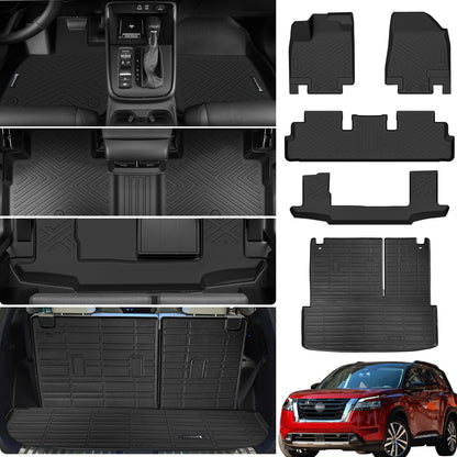 Floor Mats & Trunk Mat & Backrest Mat for 2024-2027 Chevy Traverse 7 Seats