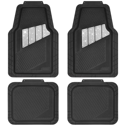 CAR PASS Heavy Duty Rubber Floor Mats 4-Piece,Pink Car Mats Full Sets Anti-Slip,Waterproof Universal Trim-to-Fit for Car SUV Truck, Durable All Weather Automotive Car Mats for Women,Girly(All Pink)