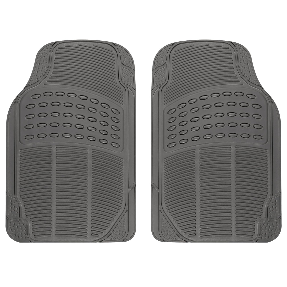BDK 4-Piece Rubber Transparent Clear Floor Mats Heavy Duty for Front & Rear Car Truck Van SUV, All Weather Protection, Universal Fit