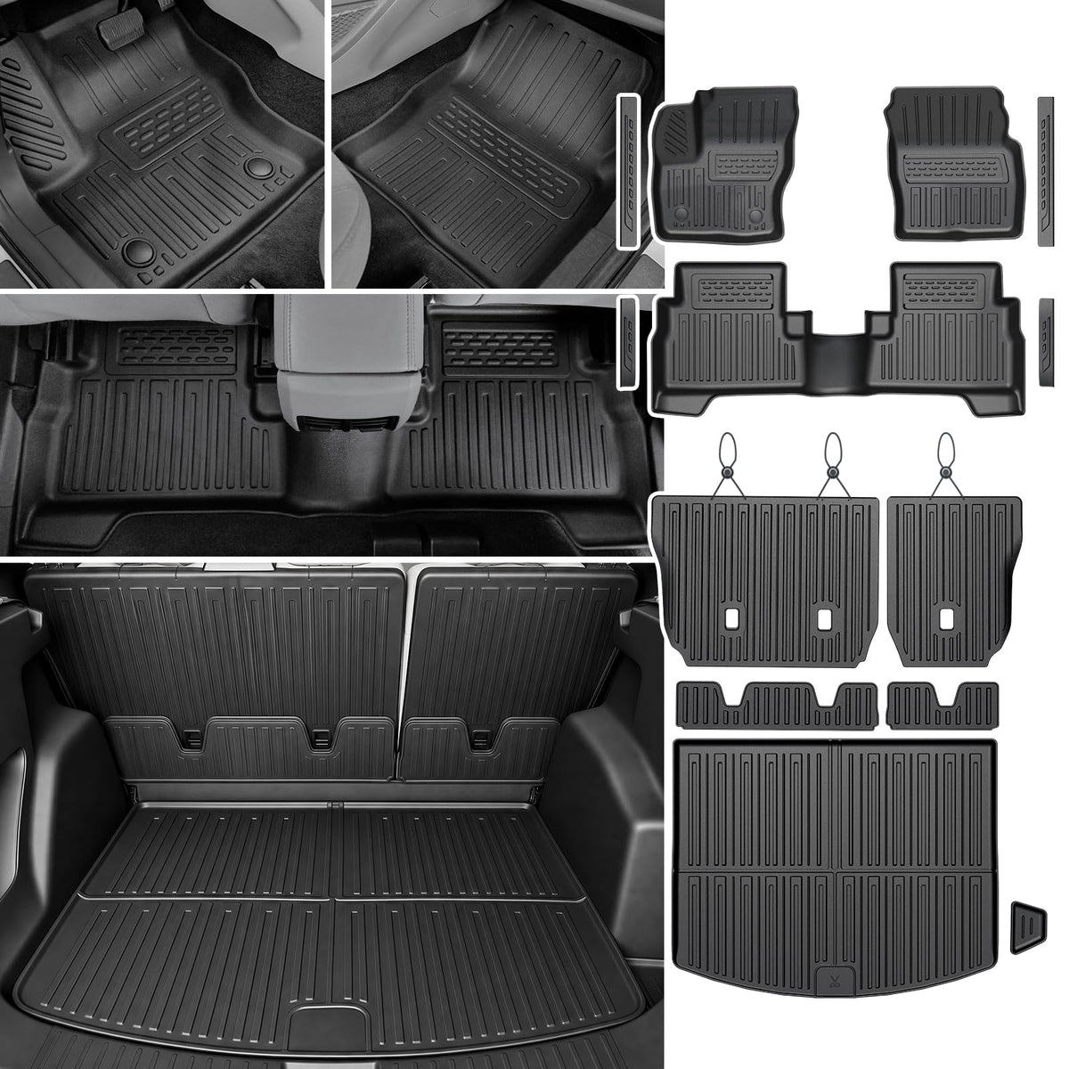 Floor Mats for Ford Expedition Max 2018-2024 8 Seats w/Cargo Mat