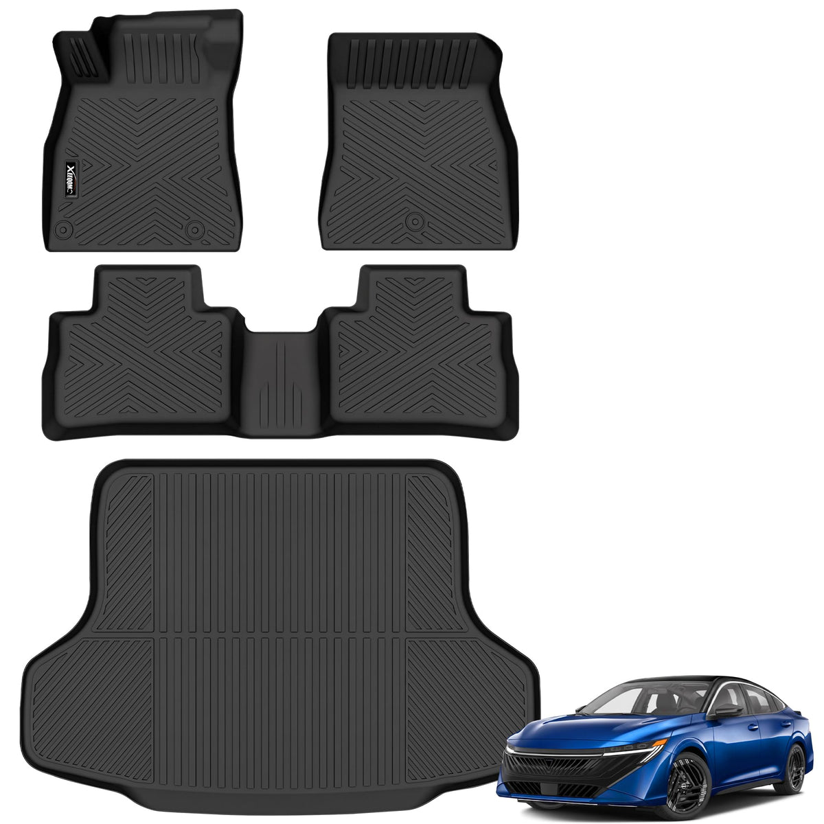 Floor Mats & Trunk Mat & Backrest Mat for 2024-2027 Chevy Traverse 7 Seats