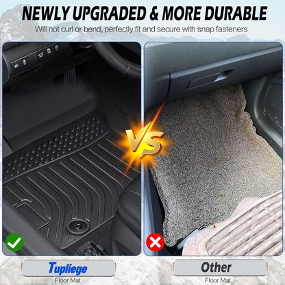 Car Floor Mats for 2012-2017 Chevy Equinox &GMC Terrain/Terrain Denali,All Weather TPE Full Set Includes 1st 2nd Row Front (for 12-17 Chevrolet Equinox/GMC Terrain/Denali)