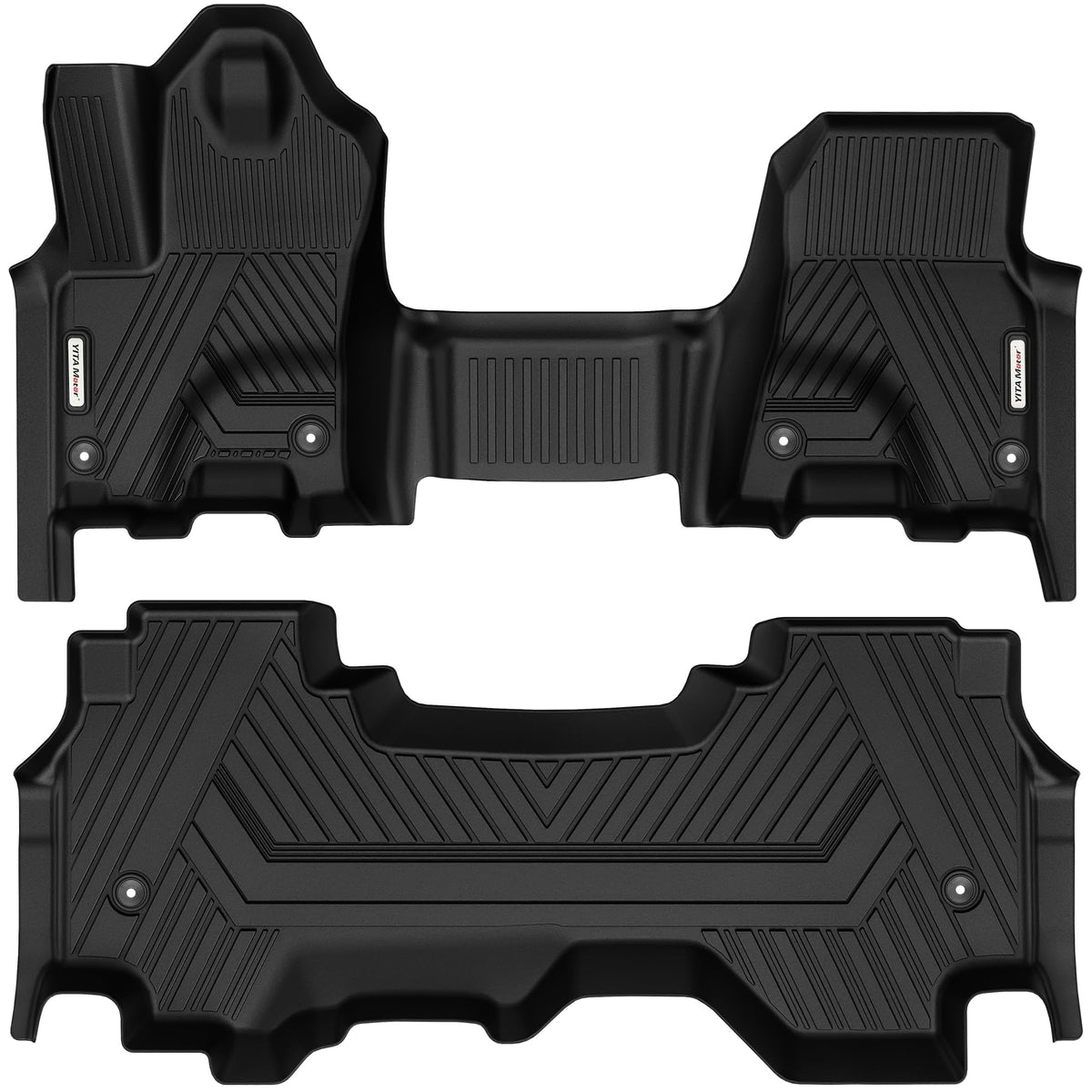 YITAMOTOR Floor Mats Fit for 2013-2018 Dodge Ram 1500/2500/3500 Crew Cab, 2019-2024 Ram 1500 Classic Crew Cab 1st & 2nd Row All Weather Heavy Duty Floor Liners Black