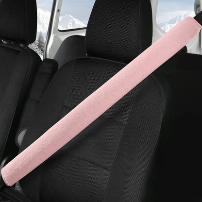 LACDL Extra Long Seatbelt Covers Super Soft Furry for Adults Kids Women & Men, Thick Plush Full Car Seat Belt Cushion, Fluffy Shoulder Pad Protector, Auto Interior Accessories, 1pc, Off White, 15.5in
