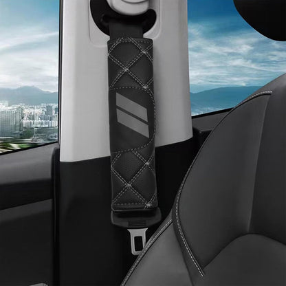 YOSRTER Seat Belt Pad, Shoulder Strap Protection Pad for Dodge Charger Durango Challenger Journey Seat Belt Covering Pad Anti-Scratch Leather Seat Belt Decoration（Gray Trim）