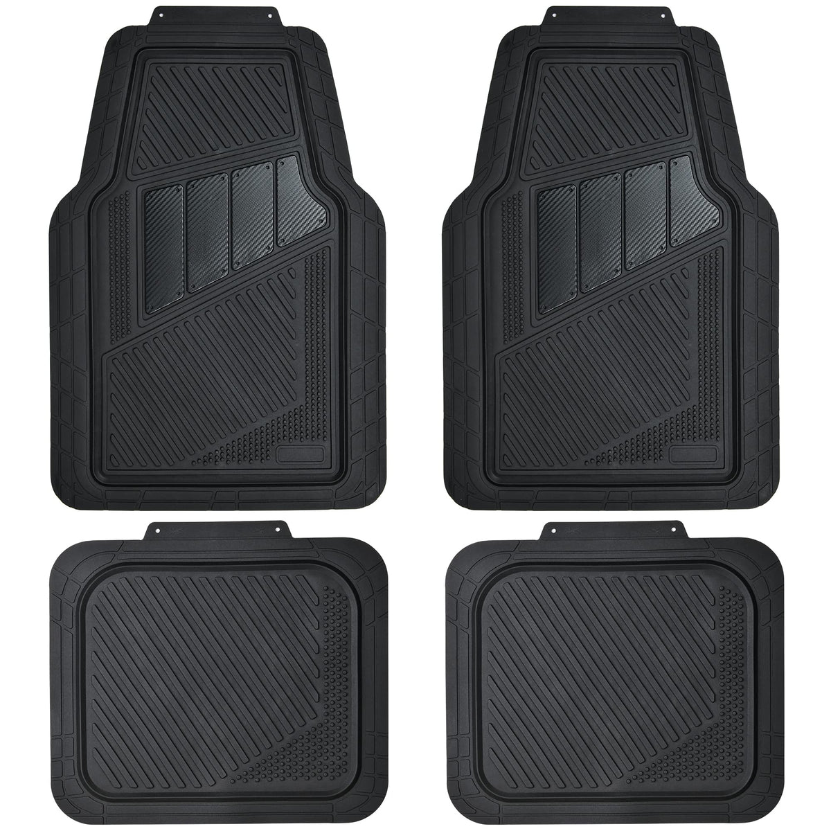 CAR PASS Heavy Duty Rubber Floor Mats 4-Piece,Pink Car Mats Full Sets Anti-Slip,Waterproof Universal Trim-to-Fit for Car SUV Truck, Durable All Weather Automotive Car Mats for Women,Girly(All Pink)