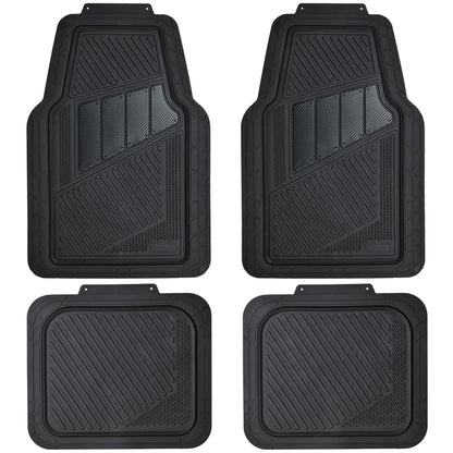 CAR PASS Heavy Duty Rubber Floor Mats 4-Piece,Pink Car Mats Full Sets Anti-Slip,Waterproof Universal Trim-to-Fit for Car SUV Truck, Durable All Weather Automotive Car Mats for Women,Girly(All Pink)