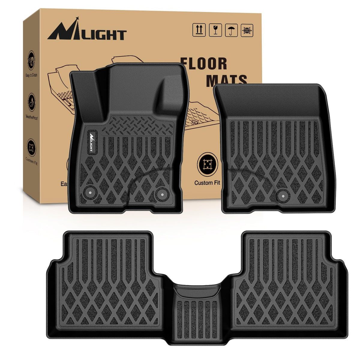 Nilight TPE Floor Mats for Ford F250 F350 F450 Super Duty Crew Cab