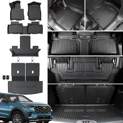 Floor Mats for Ford Expedition Max 2018-2024 8 Seats w/Cargo Mat
