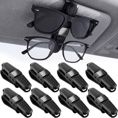 Konohan 8 Pack Sunglasses Holder for Car Visor, Rotational Clip, Silver