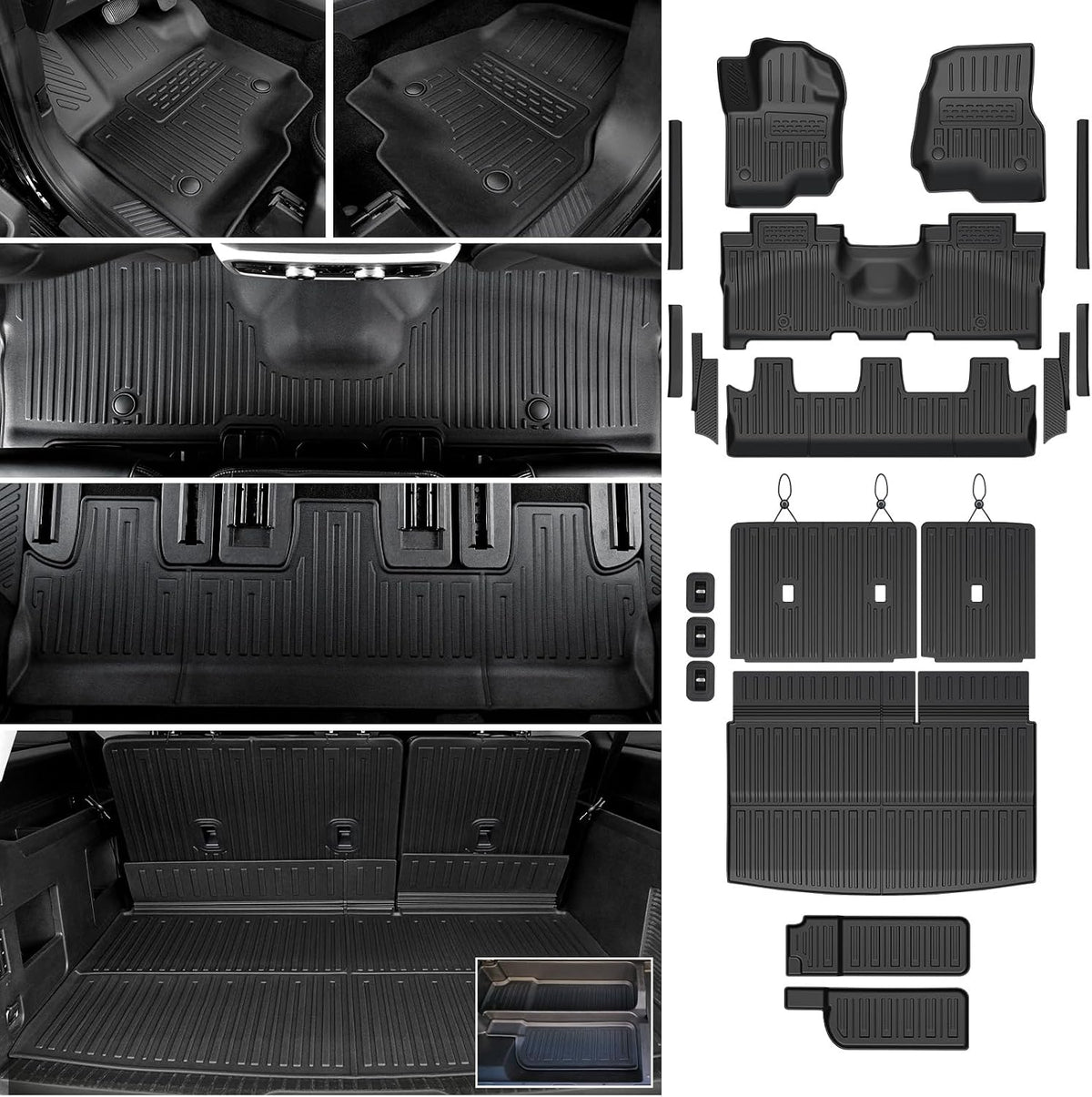 Floor Mats for Ford Expedition Max 2018-2024 8 Seats w/Cargo Mat