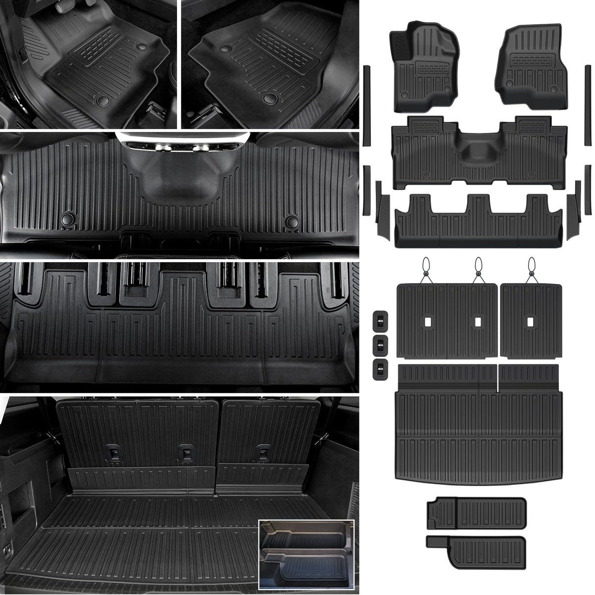 Floor Mats for Ford Expedition Max 2018-2024 8 Seats w/Cargo Mat