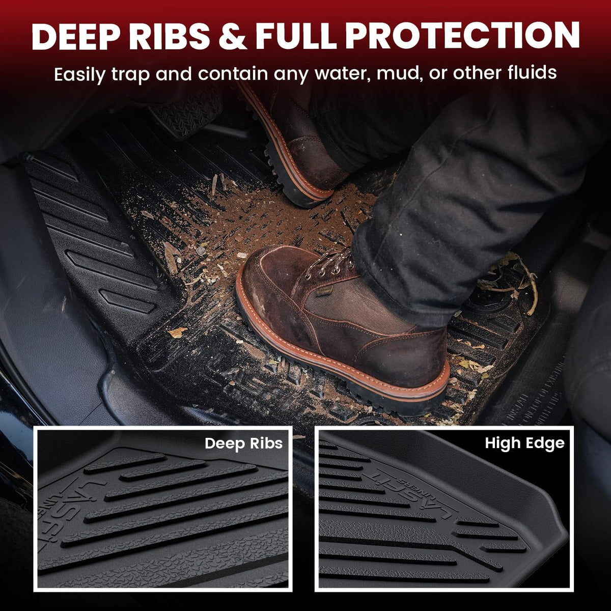 LASFIT Floor Mats for Honda Accord 2008-2012 (Fit Sedan, NOT for Coupe)