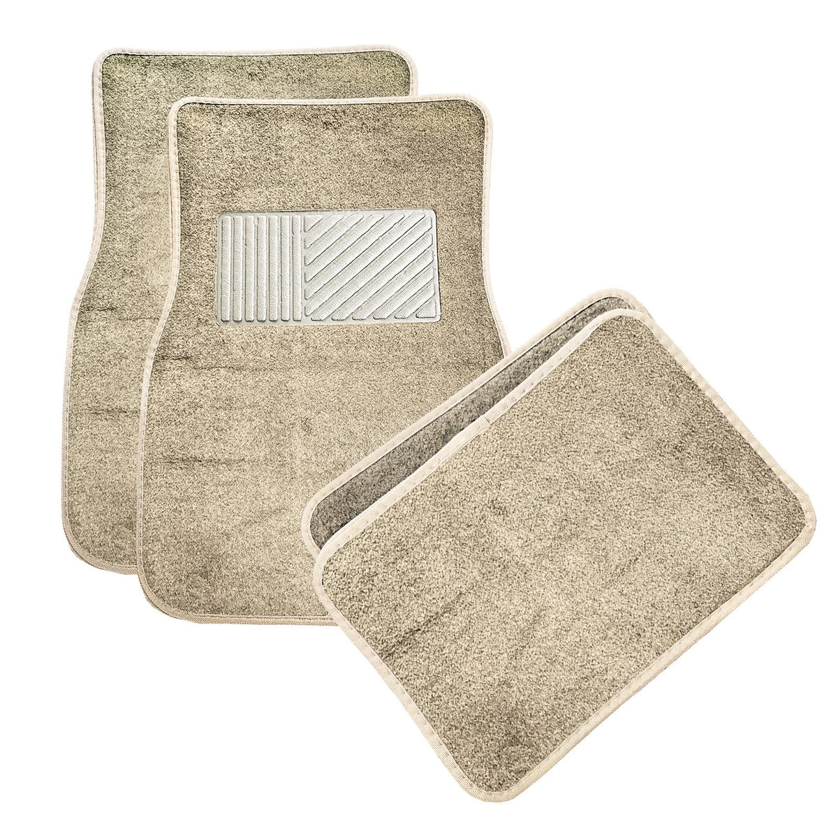 4PCS Car Floor Mats, Anti-Slip Waterproof Car Carpets with Safety Heel Pad, Heavy Duty Floor Mat for All Weather Protection, Universal Trim to Fit for Sedans Trucks SUVs (Gray)