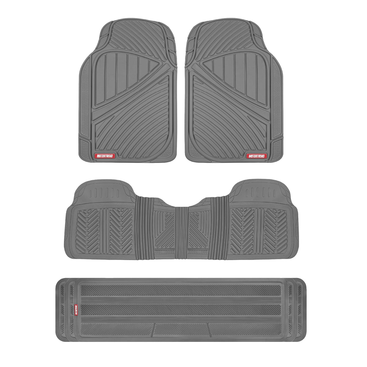 Motor Trend 3 Row Odorless Rubber Floor Mats & Liners for Car SUV Van, Durable Heavy Duty Polymerized Latex Full Interior Protection, Extra-High Ridgeline Design, Black, Model Number: MT-773-801-BK