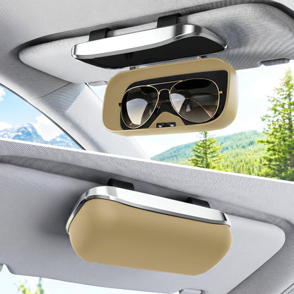 Sunglass Holder For Car Visor Clip With Push-Bounce Switch,Sunglass Case For Car With Plush Lining,Car Sunglass Holder Suitable For Truck And Sedan To Place Sunglass (Black)