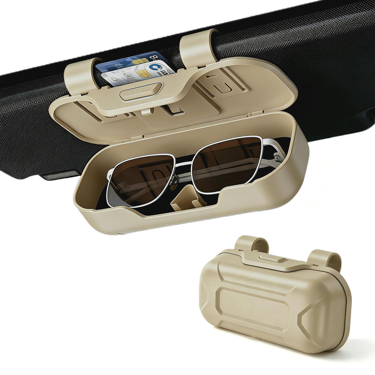 Car Sun Visor Sunglasses Holder,Black ABS Eyeglasses Case