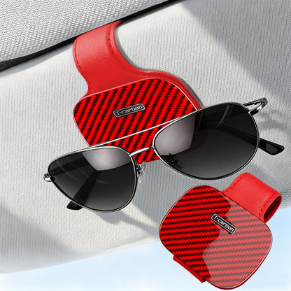 T-carbon Sunglass Holder for Car Sun Visor,Glossy Black