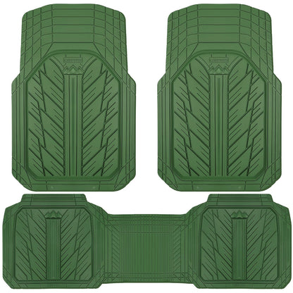 CAR PASS Heavy Rubber Car Floor Mats, Deep Waterproof Car Mats All Weather, Universal Trim-to Fit Automotive Floor Mats for Car SUV Truck Van, Durable Floor Liners Solid Black