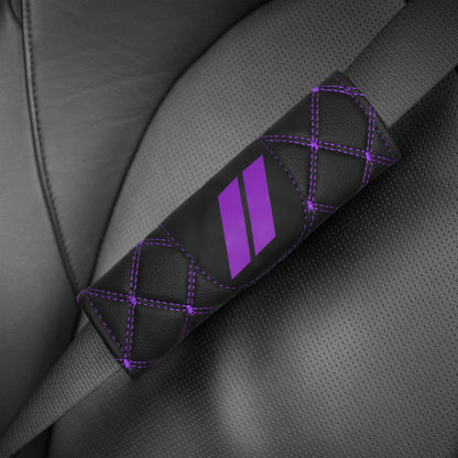 YOSRTER Seat Belt Pad, Shoulder Strap Protection Pad for Dodge Charger Durango Challenger Journey Seat Belt Covering Pad Anti-Scratch Leather Seat Belt Decoration（Gray Trim）