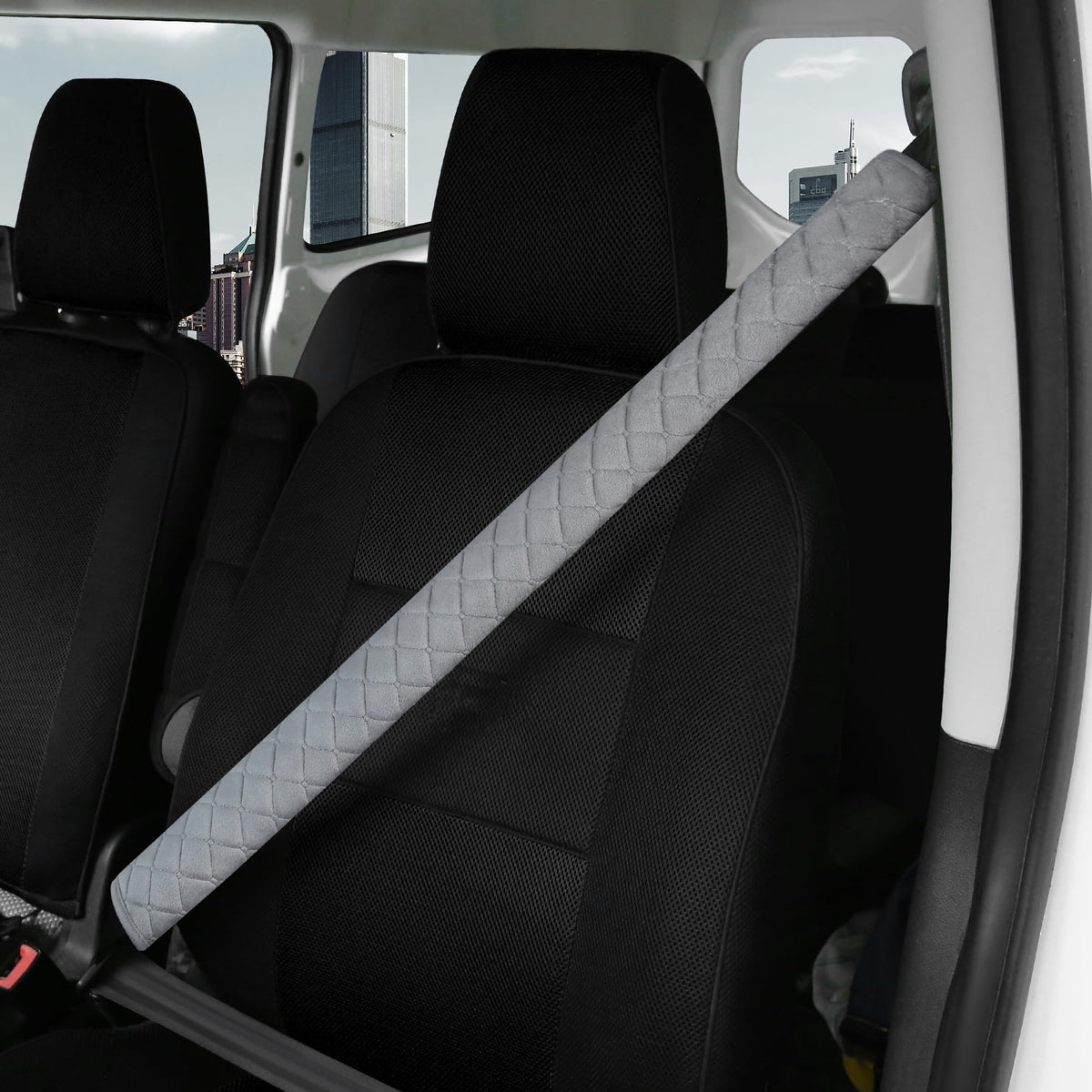 HighnessHwoo Extra Long Seatbelt Covers for Adults Kids Women & Men, Soft Car Seat Belt Strap Cushion for for truck & bus drivers only, Shoulder Neck Chest Protector Pads, 1pc, Beige, 25.5in