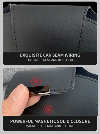 LINFEI Black Magnetic Car Visor Glasses Case + Glasses Clip, 1 Set