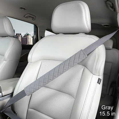 HighnessHwoo Extra Long Seatbelt Covers for Adults Kids Women & Men, Soft Car Seat Belt Strap Cushion for Sedan, SUV, Trucks, Shoulder Neck Chest Protector Pads, Auto Accessories, 1pc, Gray, 15.5in
