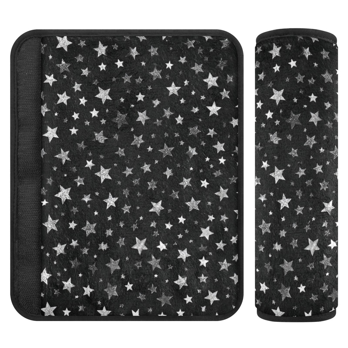 2 Pack Sparkly Silver Stars Seatbelt Covers Seat Belt Cover Pad for Adults Boys Girls Car Seat Strap Covers Pads Cushion Universal Shoulder Strap Pad Protector for Backpack Camera Bag 10x7.7Inch
