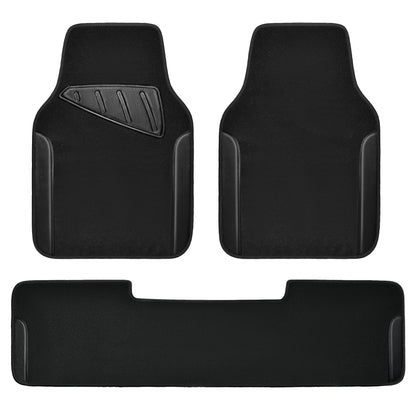 CAR PASS Beige Leather & Waterproof Car Carpet Floor Mats, Universal Car Mats Fit for SUV,Vans,sedans, Trucks,Set of 4pcs Car Carpet with Anti-Slip nibbs Driver Heel Pad (All Beige)