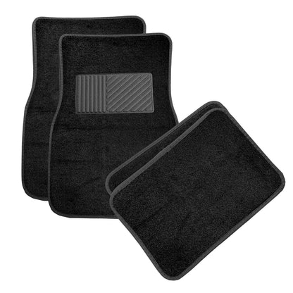4PCS Car Floor Mats, Anti-Slip Waterproof Car Carpets with Safety Heel Pad, Heavy Duty Floor Mat for All Weather Protection, Universal Trim to Fit for Sedans Trucks SUVs (Gray)
