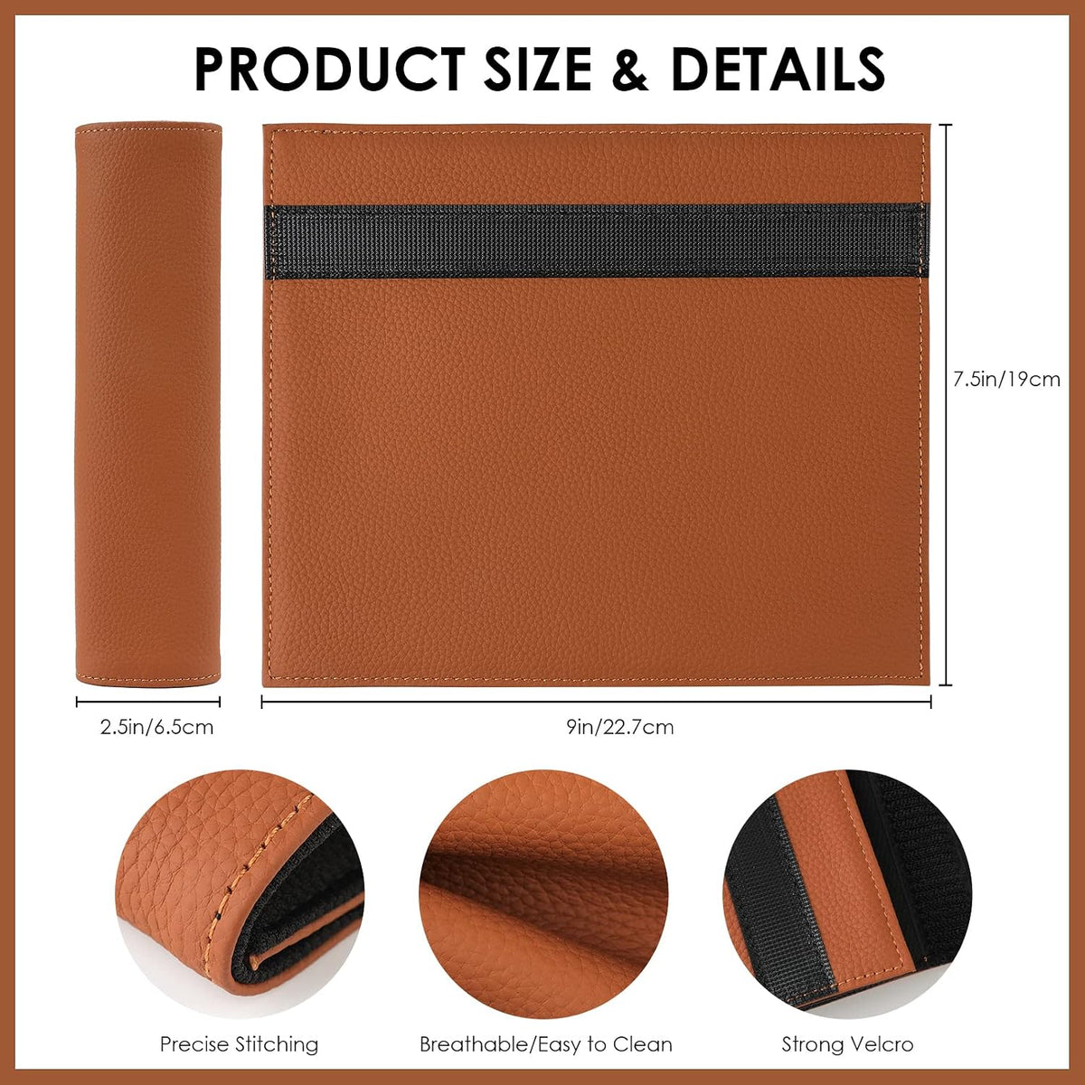 Car Seat Belt Covers for Adults Soft Leather Safety Seatbelt Shoulder Pad Neck Cushion Protector Comfortable Driving Car Accessories Truck SUV Airplane Backpack (SC01Brown-9in-2Pack)