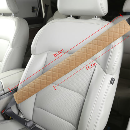 HighnessHwoo Extra Long Seatbelt Covers for Adults Kids Women & Men, Soft Car Seat Belt Strap Cushion for for truck & bus drivers only, Shoulder Neck Chest Protector Pads, 1pc, Beige, 25.5in