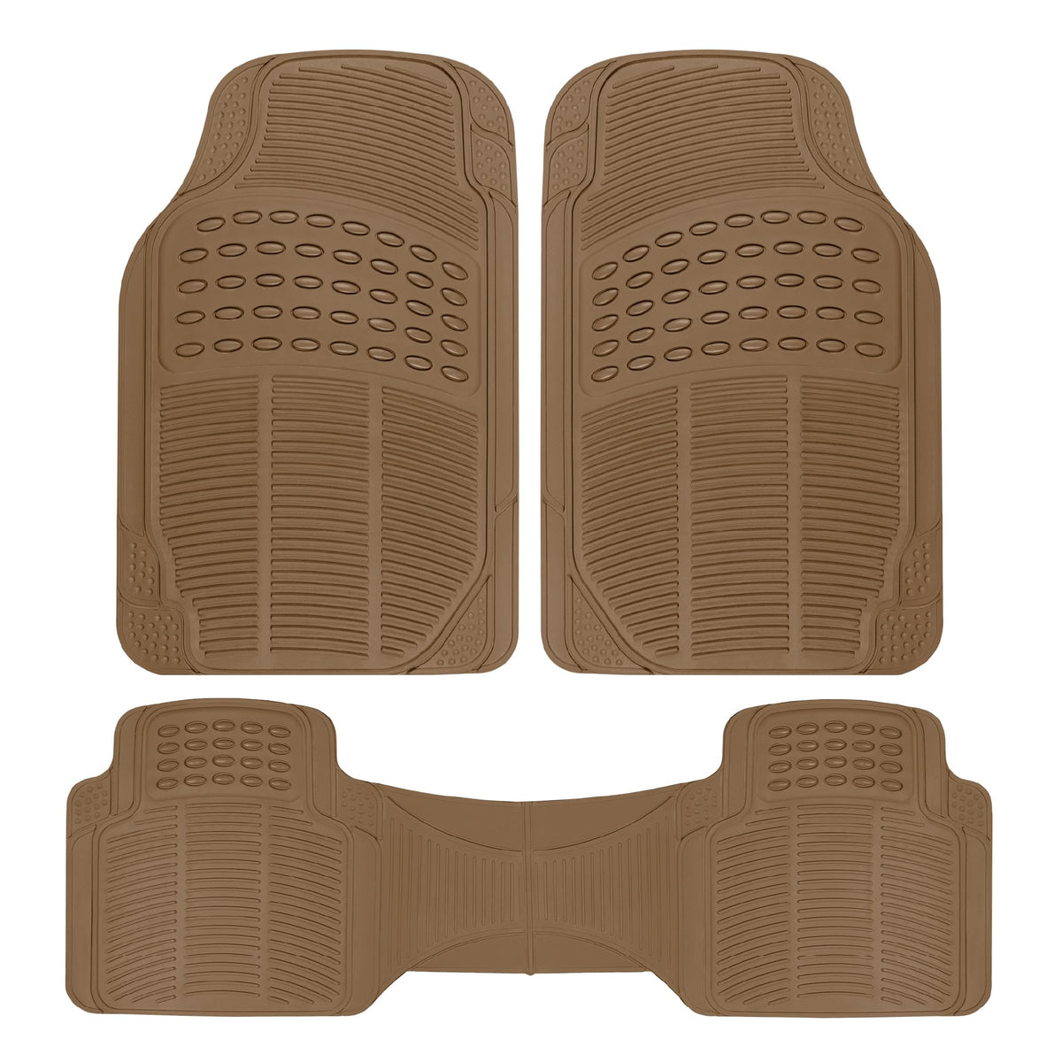 BDK 4-Piece Rubber Transparent Clear Floor Mats Heavy Duty for Front & Rear Car Truck Van SUV, All Weather Protection, Universal Fit