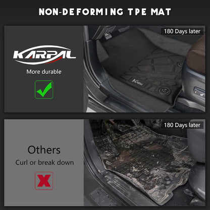 KARPAL Floor Mats for 2013-2024 Toyota 4Runner 5-Seat(W/o Sliding Tray)