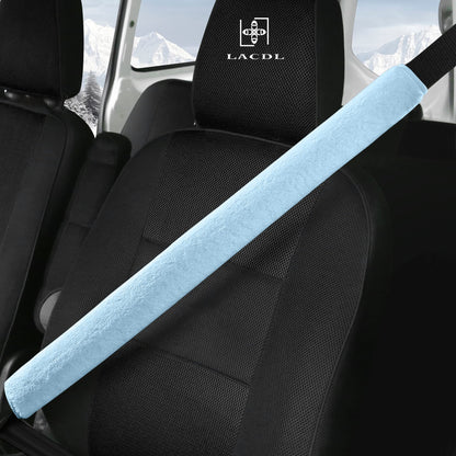 LACDL Extra Long Seatbelt Covers Super Soft Furry for Adults Kids Women & Men, Thick Plush Full Car Seat Belt Cushion, Fluffy Shoulder Pad Protector, Auto Interior Accessories, 1pc, Off White, 15.5in