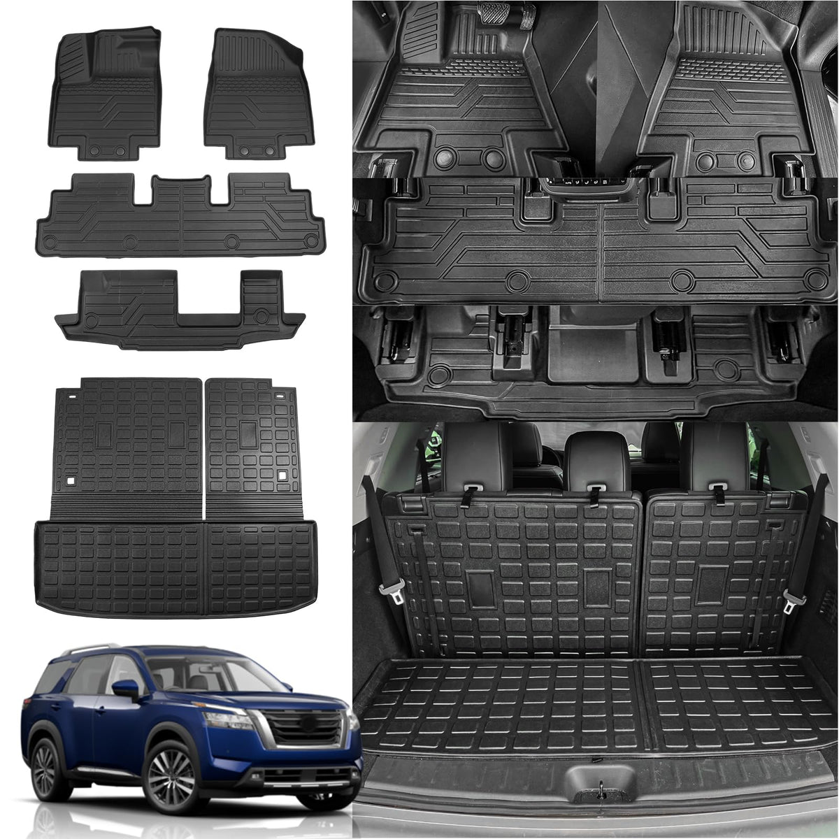 Rongtaod Floor Mats Set for 2021-2026 Kia Sorento 6&7 Seats Accessories