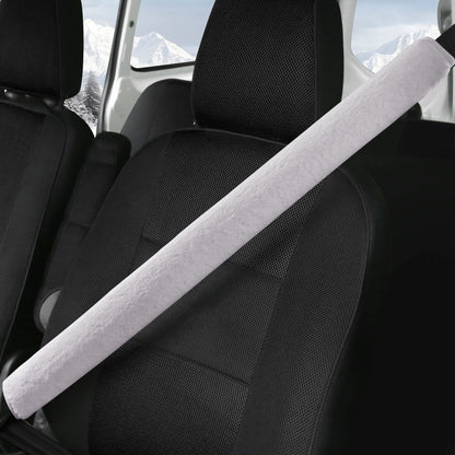 LACDL Extra Long Seatbelt Covers Super Soft Furry for Adults Kids Women & Men, Thick Plush Full Car Seat Belt Cushion, Fluffy Shoulder Pad Protector, Auto Interior Accessories, 1pc, Off White, 15.5in