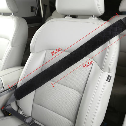 HighnessHwoo Extra Long Seatbelt Covers for Adults Kids Women & Men, Soft Car Seat Belt Strap Cushion for Sedan, SUV, Trucks, Shoulder Neck Chest Protector Pads, Auto Accessories, 1pc, Black, 15.5in