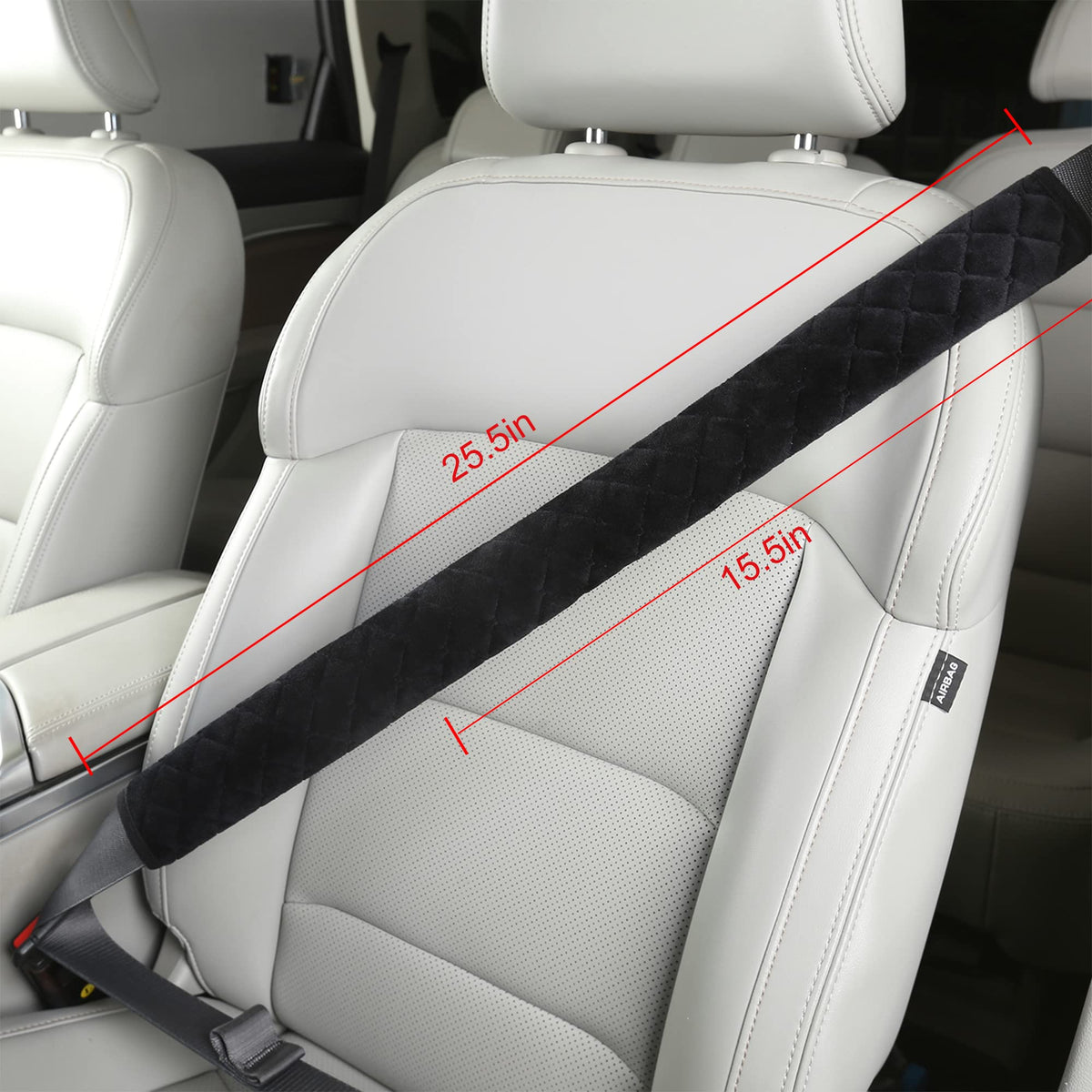 HighnessHwoo Extra Long Seatbelt Covers for Adults Kids Women & Men, Soft Car Seat Belt Strap Cushion for Sedan, SUV, Trucks, Shoulder Neck Chest Protector Pads, Auto Accessories, 1pc, Gray, 15.5in