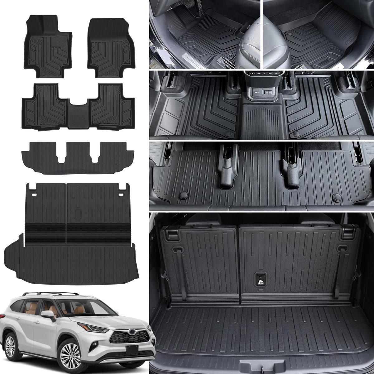 Floor Mats for Toyota RAV4 2019-2025 Hybrid & Gas, with Cargo Mat